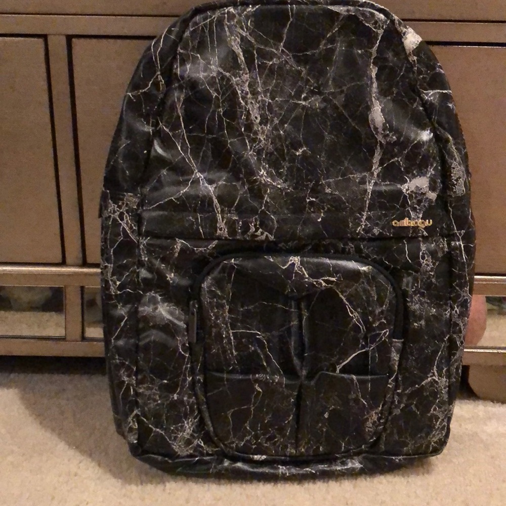 Brand new black and white marble backpack